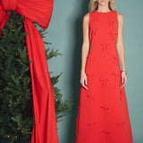 Bow Detailed Sleeveless Midi Dress