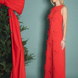 Bow Detailed Sleeveless Midi Dress