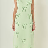 All-Over Bow Detail Sleeveless Midi Dress