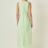 All-Over Bow Detail Sleeveless Midi Dress