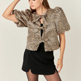 Bow Detailed Puff Sleeve Top