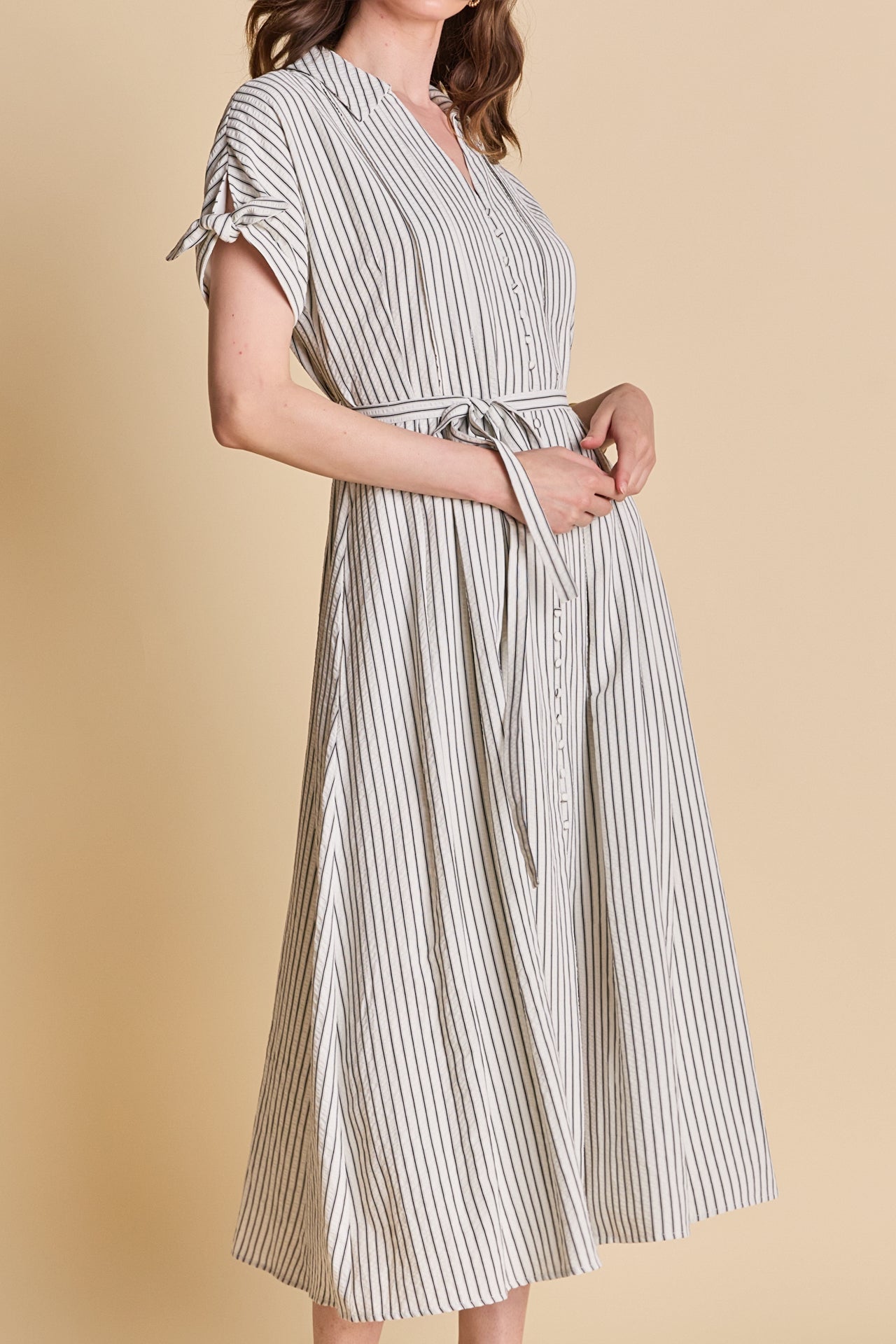 Pinstripe Polished Shirt Dress – English Factory
