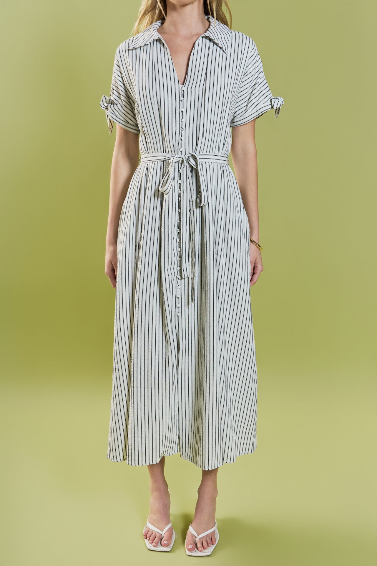 Pinstripe Polished Shirt Dress – English Factory