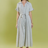 Pinstripe Polished Shirt Dress