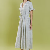 Pinstripe Polished Shirt Dress