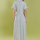 Pinstripe Polished Shirt Dress