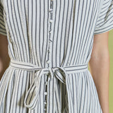 Pinstripe Polished Shirt Dress