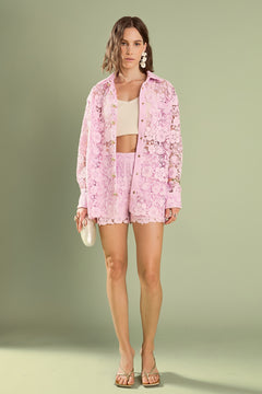 Willow Floral Guipure Lace Oversized Shirt