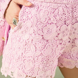 Willow Floral Guipure Lace Shorts
