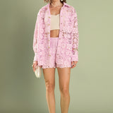 Willow Floral Guipure Lace Shorts