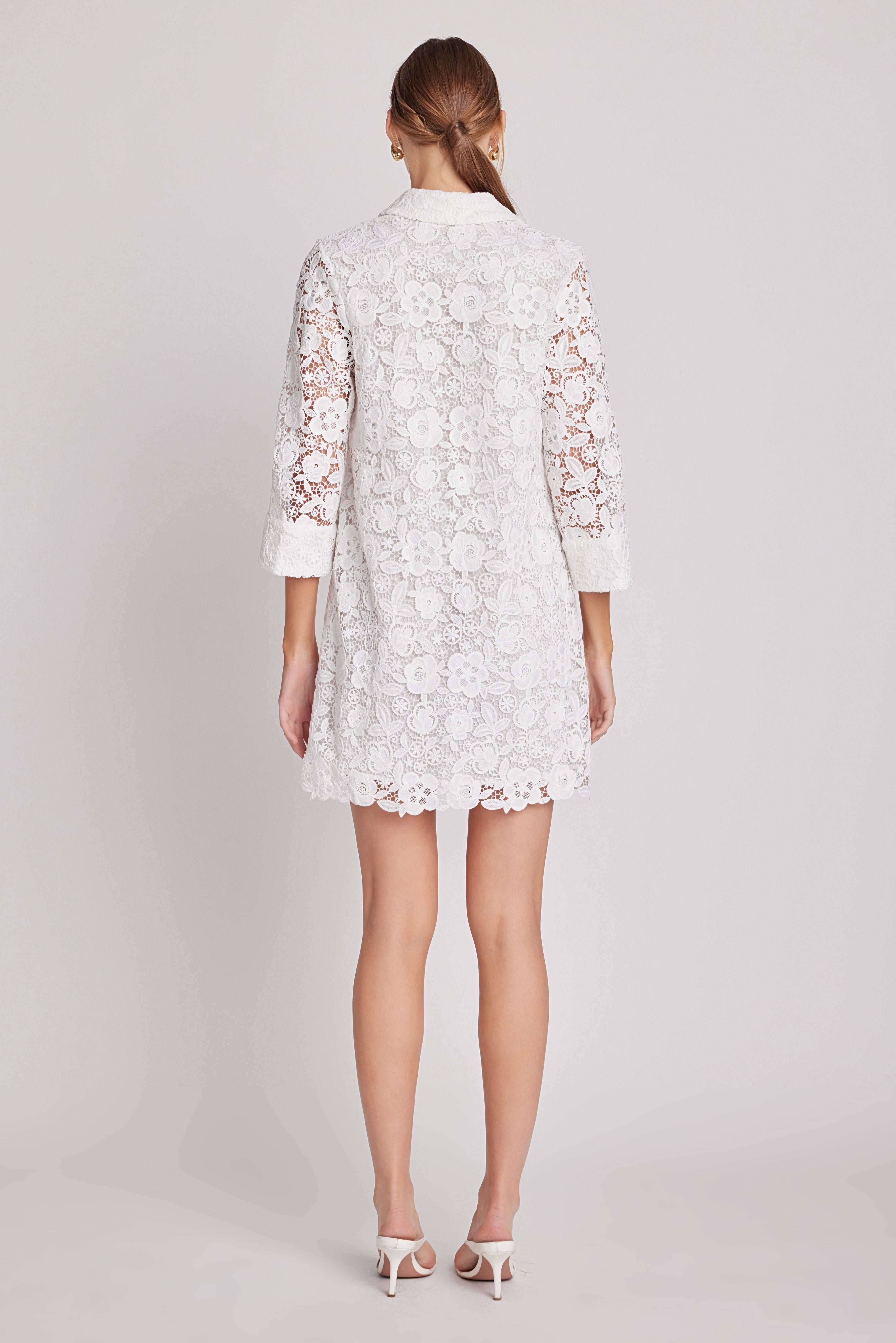 Guipure Lace Mini Dress – English Factory