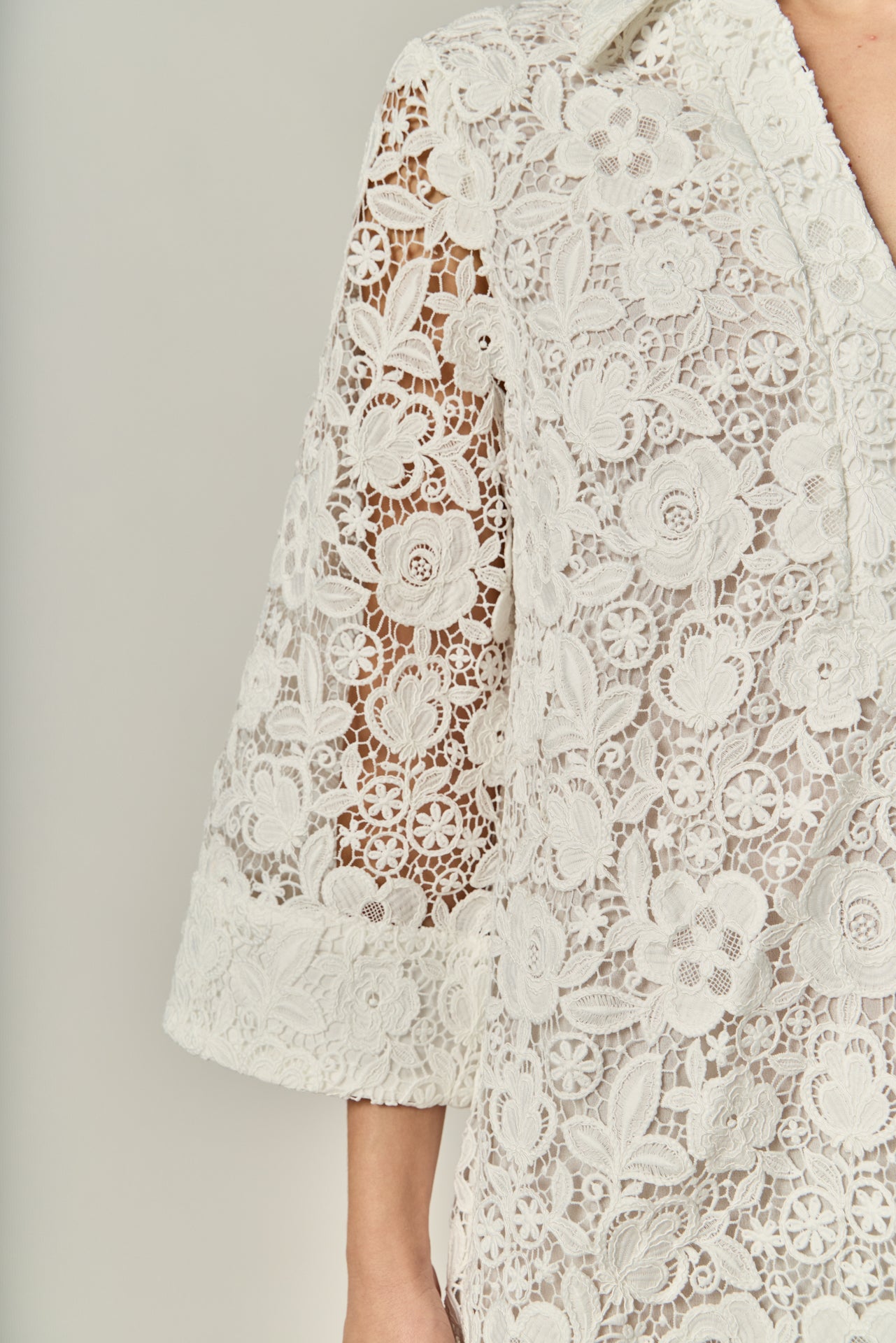 white guipure floral lace mini dress White Guipure Lace Mini Dress self-portrait-US