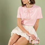 Annabelle Beaded Bow Tee