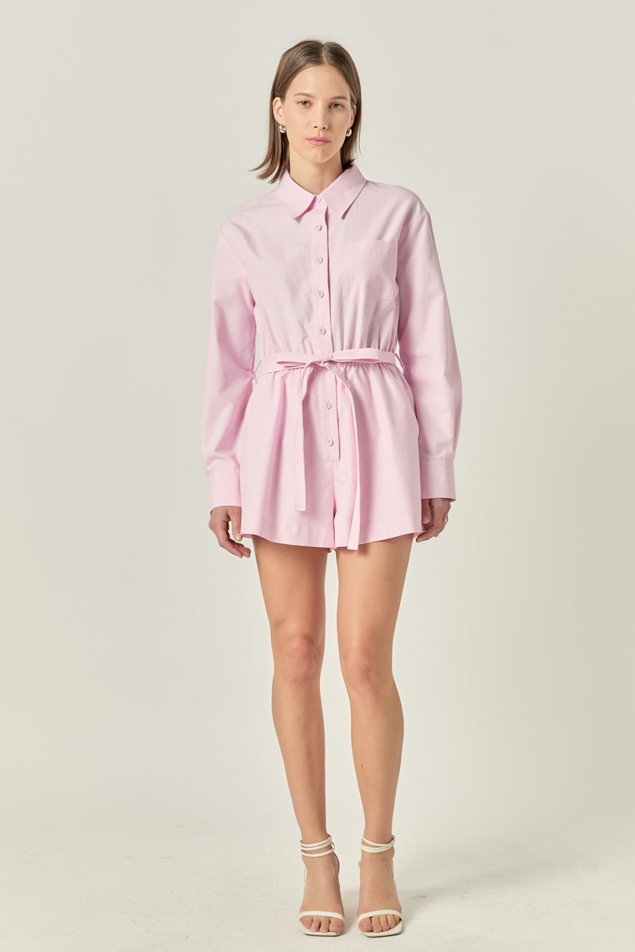 Oxford Belted Romper