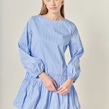 Francine Striped Balloon Mini Dress