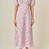 Lilac Bloom Cutout Dress