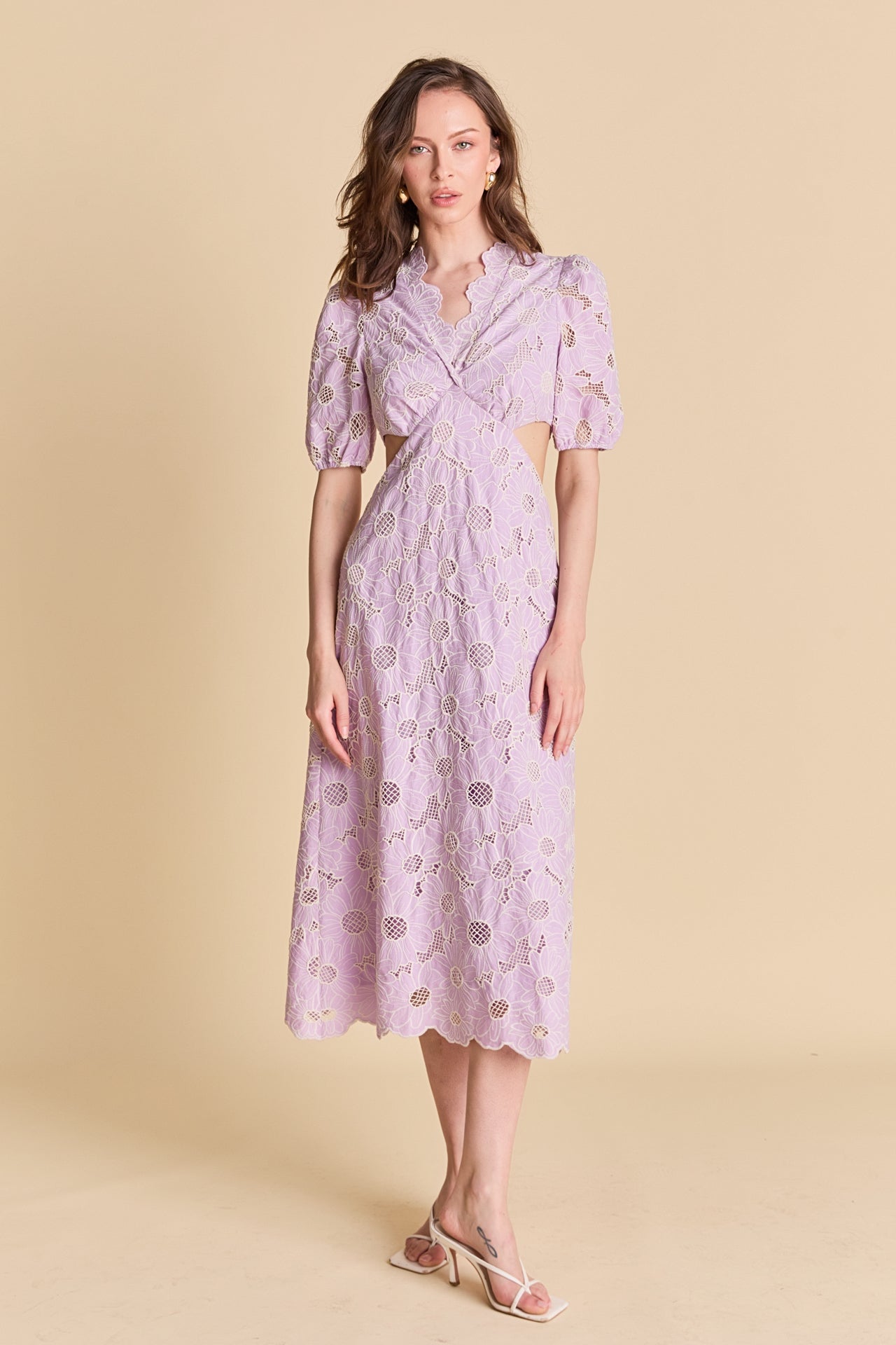 lilac women dress Lilac Bloom Cutout Dress – English Factory