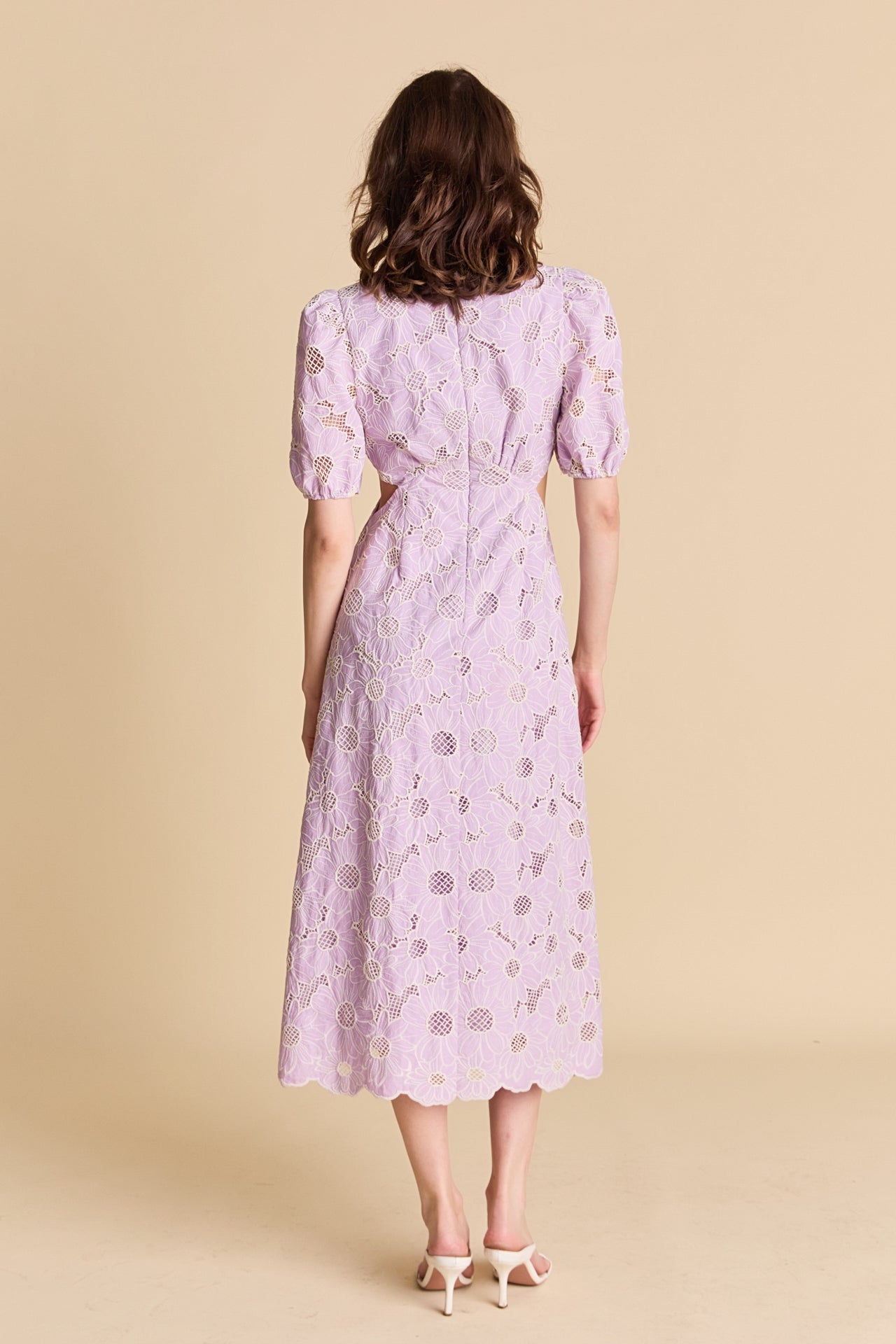 lilac broderie collar chiffon midi dress Self-Portrait Unboxing