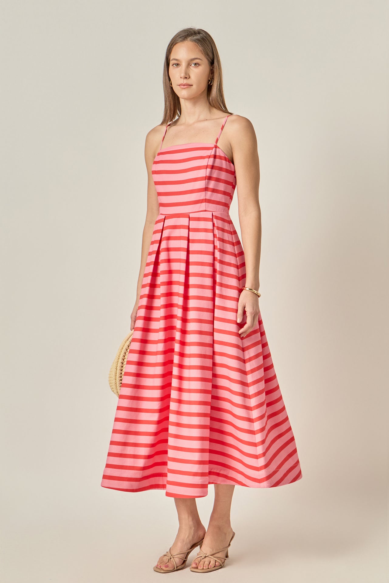 english factory tie-strap pleated midi dress English Factory