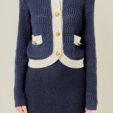 Contrast Round Hem Cardigan