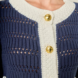 Contrast Round Hem Cardigan