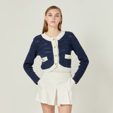 Contrast Round Hem Cardigan