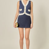 Contrast Sleeveless Knit Top