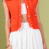 Fringe Detailed Knit Vest