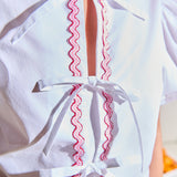 Sweet Stitched Bow Blouse