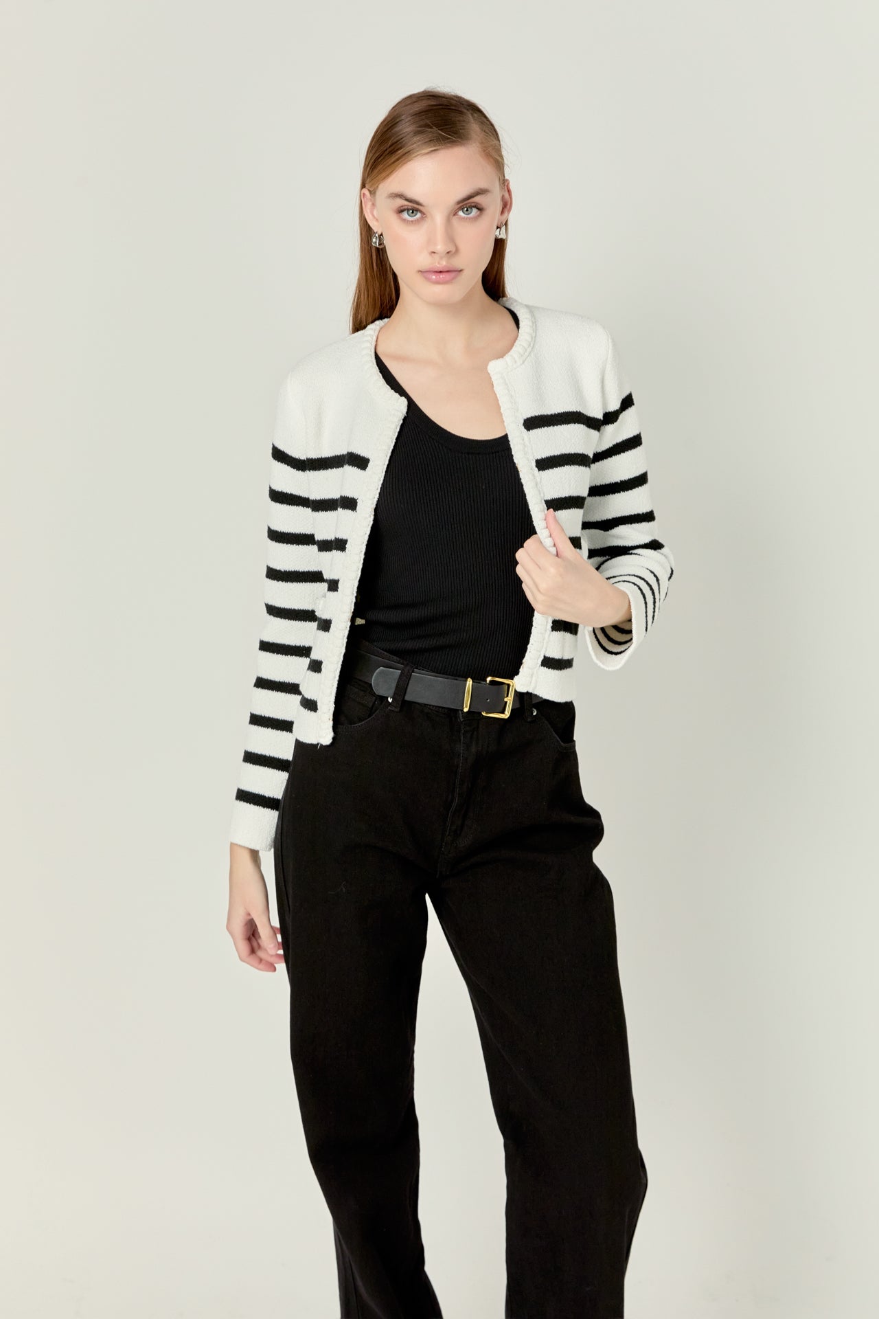 Braided Stripe Cardigan