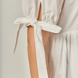 Tiered Midi Dress with Bow-Tie Sleeves