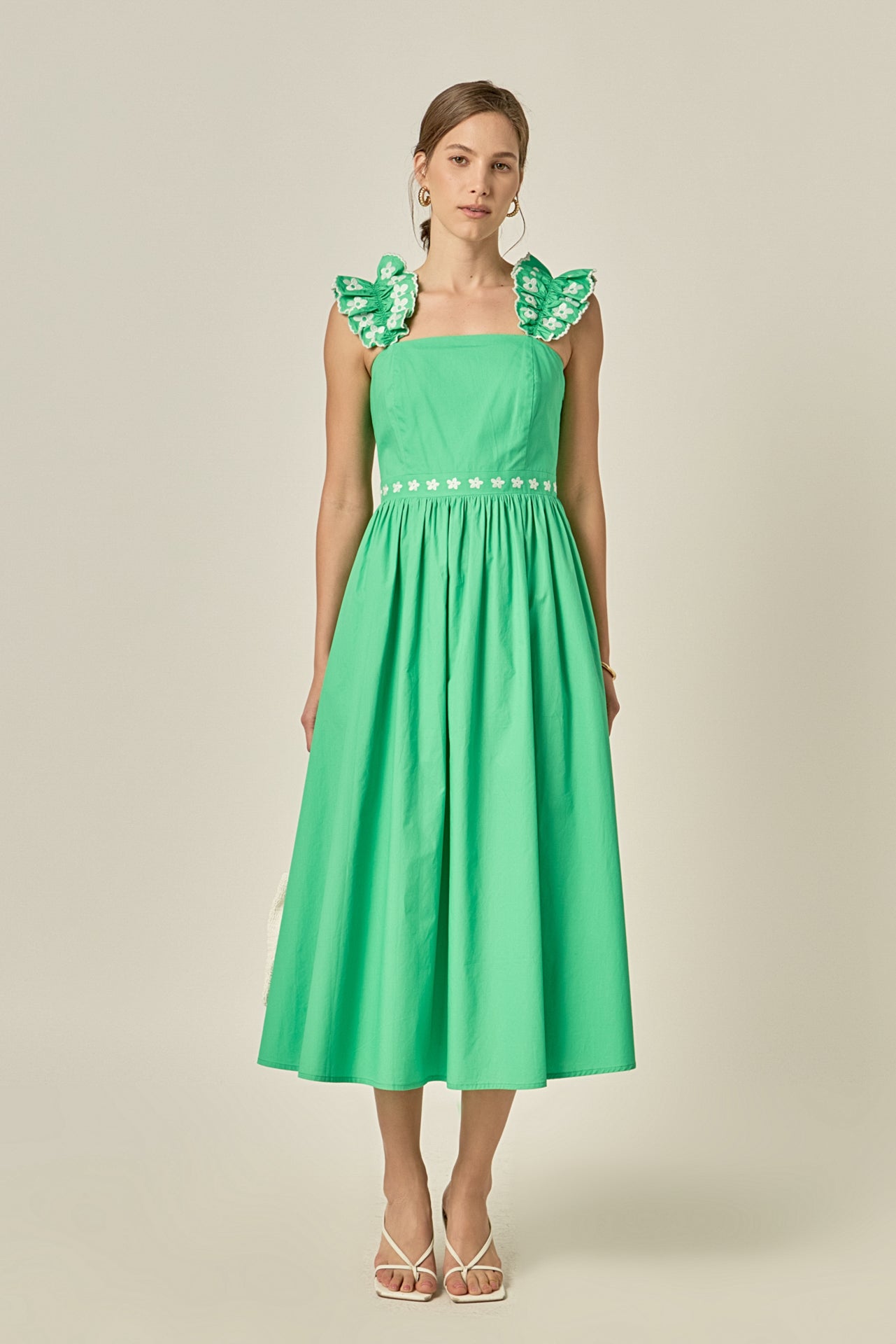 Petal Ruffle Midi Dress – English Factory