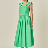 Petal Ruffle Midi Dress