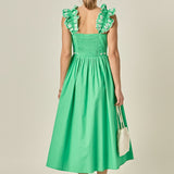 Petal Ruffle Midi Dress