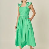 Petal Ruffle Midi Dress