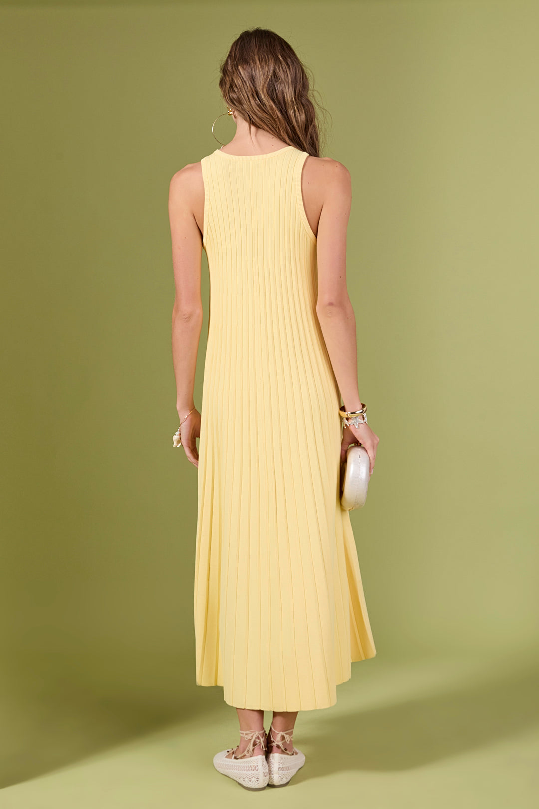 Pleated A-Line Midi Dress