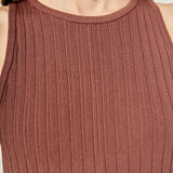 Pleated A-line Knit Midi Dress