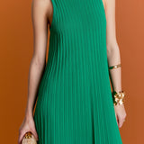 Gweneth Pleated A-Line Knit Midi Dress