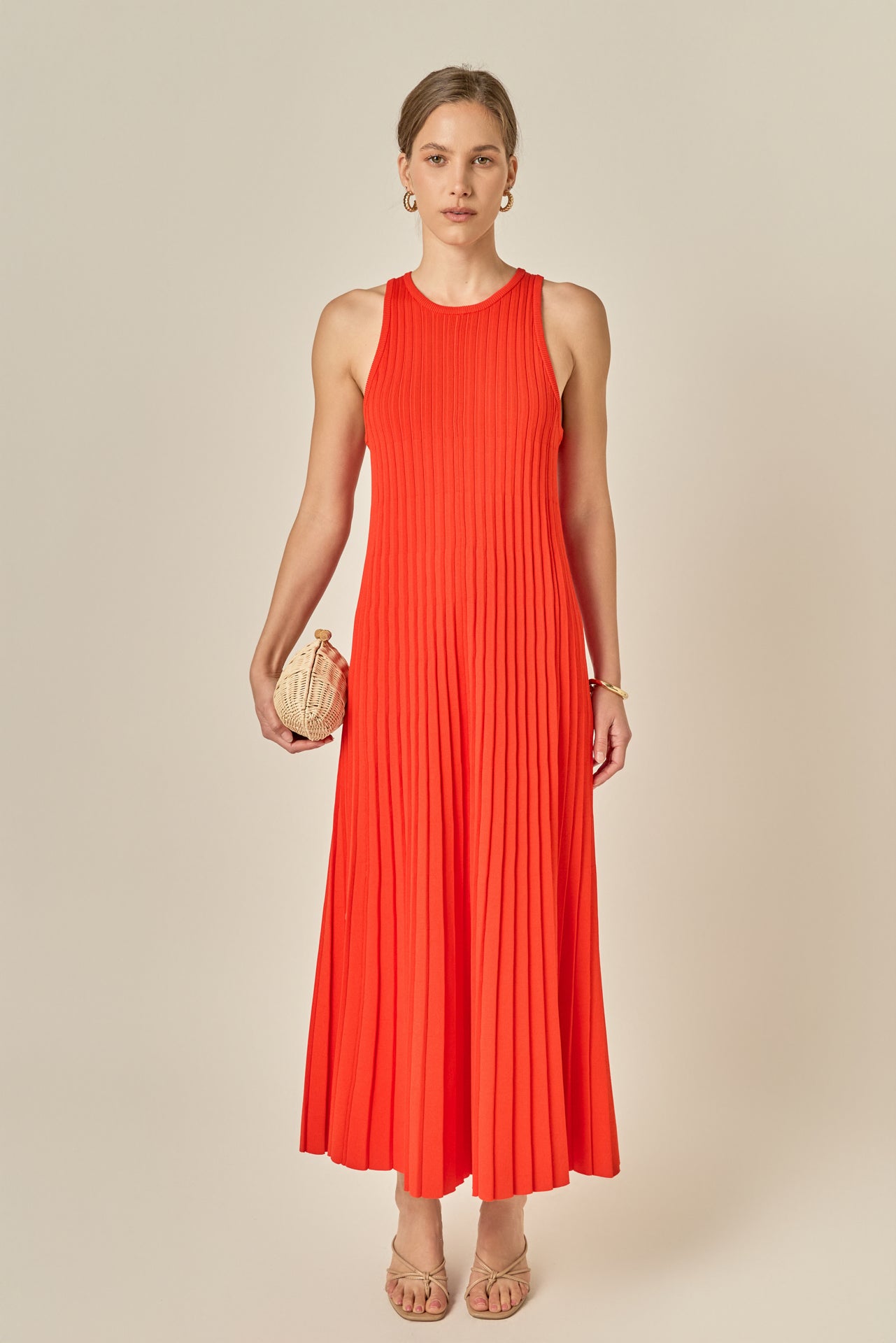 white christmas dresses Pleated A-line Knit Midi Dress English Factory white christmas dresses Pleated A-line Knit Midi Dress English Factory