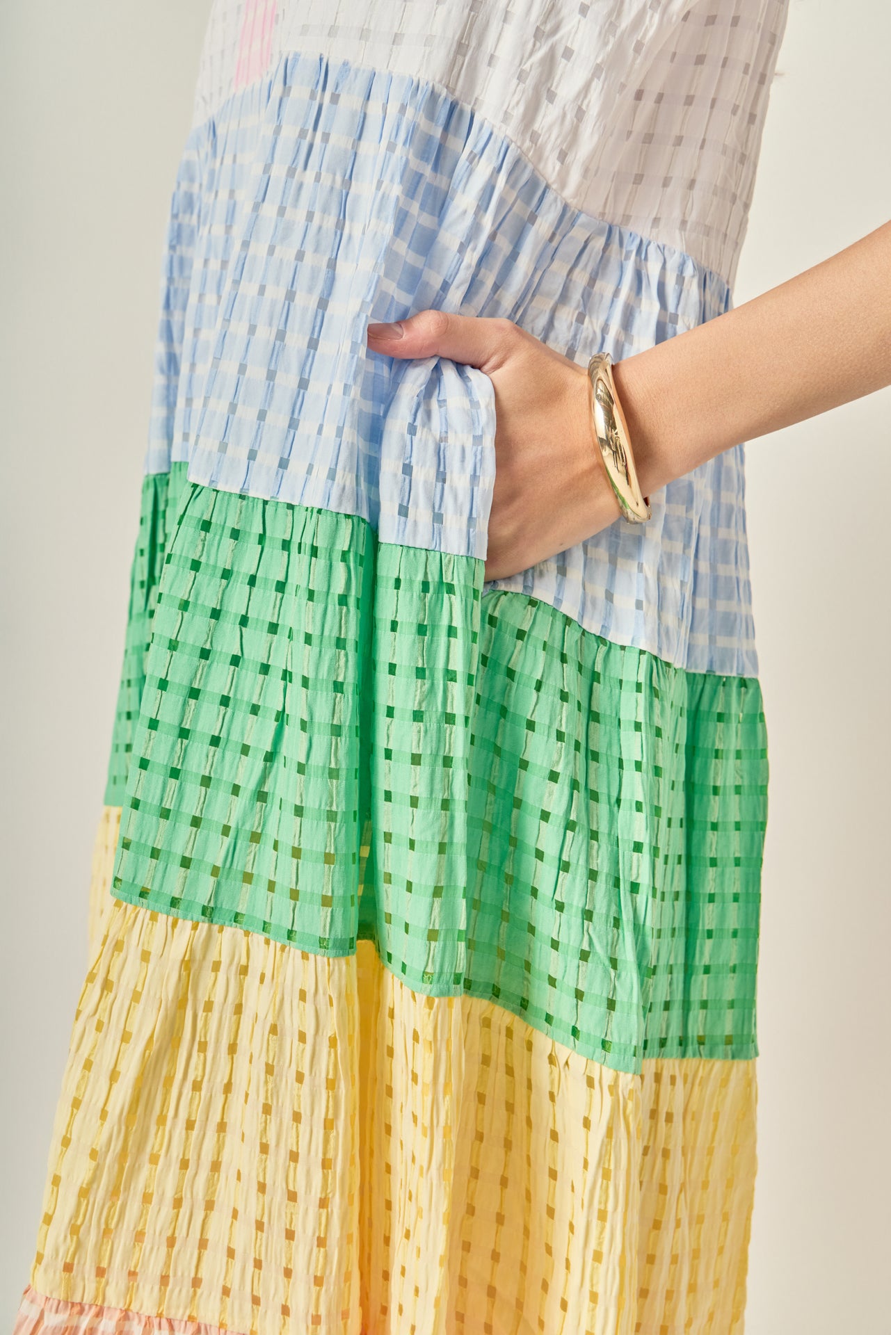 Sunni Color Block Midi Dress English Factory Sunni Color Block Midi Dress English Factory