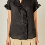 Linen Ruffle Shirt