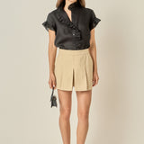 Linen Ruffle Shirt