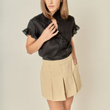 Linen Ruffle Shirt