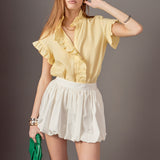 Wilma Linen Ruffle Shirt