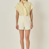 Linen Ruffle Shirt