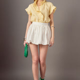 Wilma Linen Ruffle Shirt