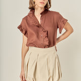 Linen Ruffle Shirt