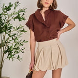 Linen Ruffle Shirt