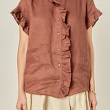 Linen Ruffle Shirt