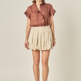 Linen Ruffle Shirt